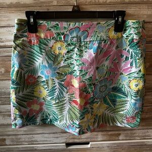 🌸 Versona Floral Tropical Skort Size 10 Pull On Summer